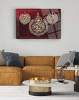 Ayetel Kürsi Felak Nas 1 Cam Tablo displayed in a stylish living room with modern decor.