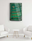 Nazar Duası 3 Cam Tablo with elegant design, displayed in a modern living room setting.