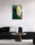 Zümrüt Mermer Cam Tablo, modern ve şık dekorasyon için ideal, UV baskı ile tasarlanmış yüksek kaliteli cam tablo.