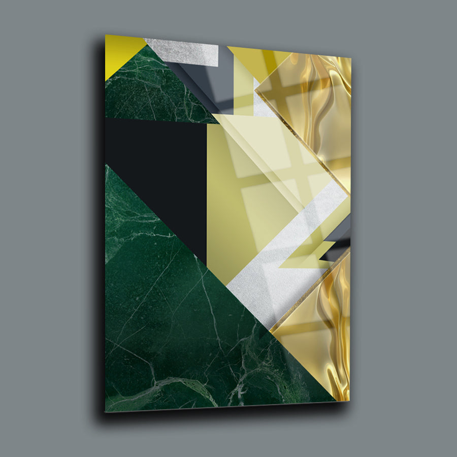 Zümrüt Mermer Cam Tablo, modern tasarım ile şık dekorasyon, yüksek kaliteli UV baskı, dayanıklı cam yüzey.