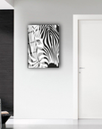 Zebra gözleri cam tablo, modern dekor, şık tasarım, yüksek kaliteli UV baskı, iç mekan dekorasyonu