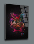 Colorful artistic representation of Janus on high-quality tempered glass surface, showcasing unique design.