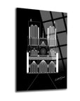 Notredame Cam Tablo, 4 mm kalın, UV baskı ile tasarlanmış, yüksek kaliteli şık bir duvar dekoru.