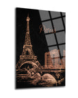 Paris Cam Tablo featuring an elegant illustration of the Eiffel Tower on a sleek black background.