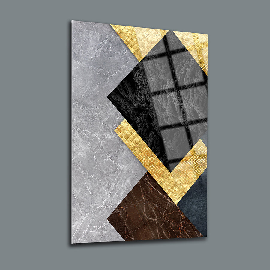 Kara Taş Cam Tablo, UV baskı ile özel tasarlanmış modern dekoratif tablo.