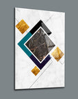 Geometrik desenli SRD Concept 3 cam tablo, modern tasarım, yüksek kaliteli temper cam.