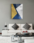 Geometrik desenli 11 cam tablo, modern oturma odası dekorasyonu için şık bir seçenek.