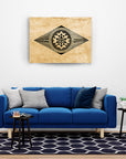 Geometrik desenli 15 cam tablo, şık oturma odası dekoru için modern sanat eseri.