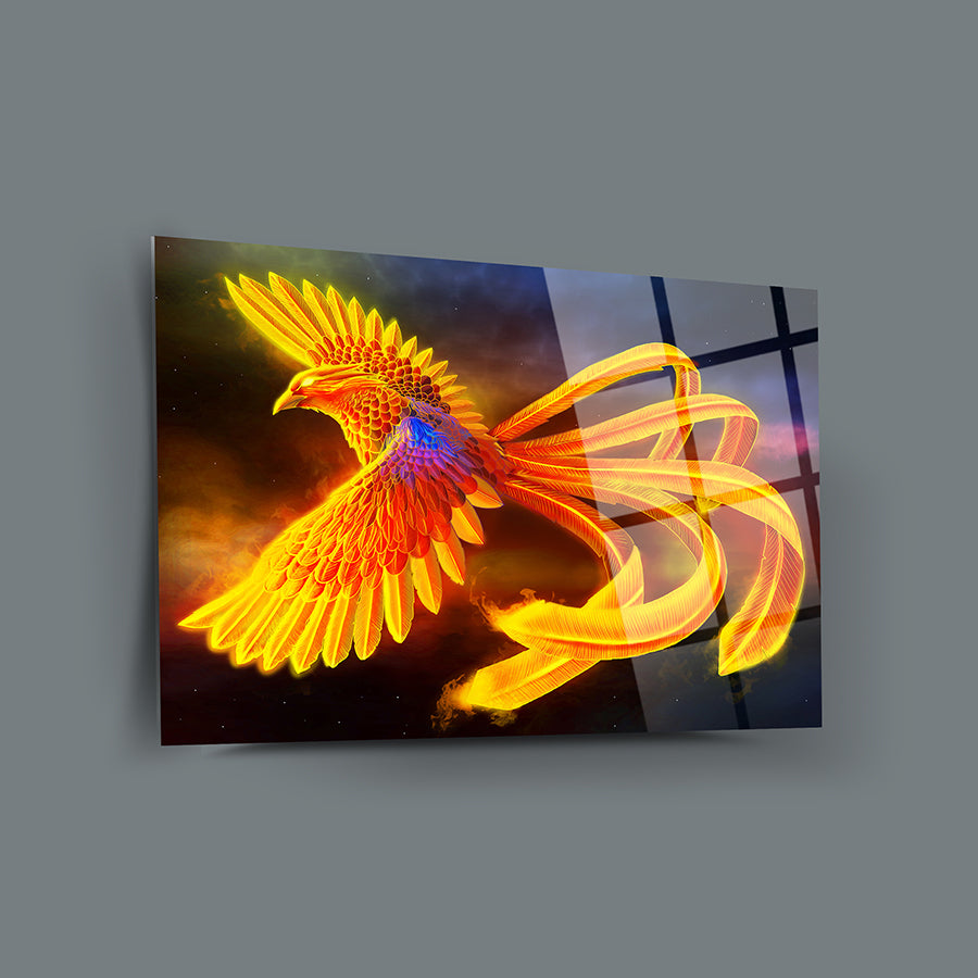 Sarı Anka 1 Cam Tablo, 4 mm kalınlığında yüksek kaliteli şık tasarım. Dayanıklı ve UV baskı ile canlı renkte.