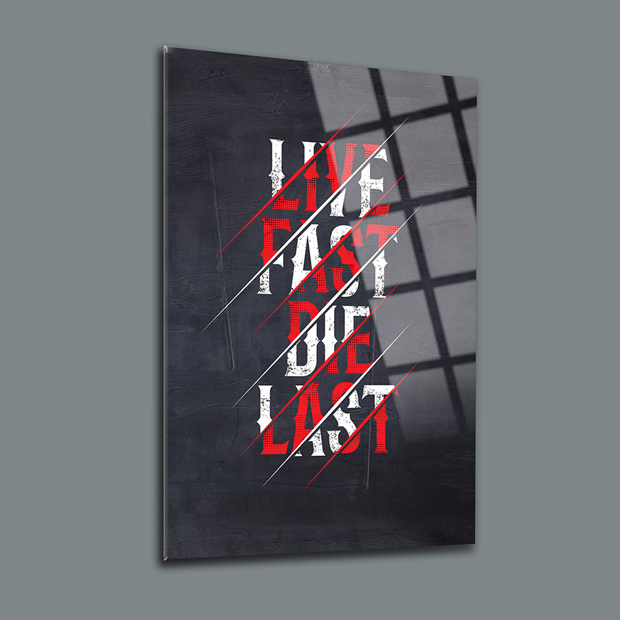 Hızlı Yaşa En Son Öl tablosu, modern ve etkileyici tasarımıyla duvar dekorasyonuna özgün bir dokunuş katıyor.