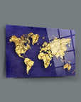 Toprak Dünya Haritası 2 Cam Tablo - UV baskılı, dayanıklı kaliteli cam tasarım.