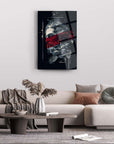 Modern Poseidon 2 Cam Tablo artwork displayed in a stylish living room setting, showcasing vibrant colors and design.