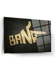 Art print featuring the word 'BANG' in bold typography on a textured background.