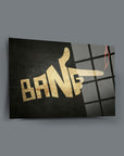 Stylish wall art featuring a bold 'BANG' design against a modern background.