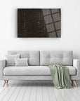 Hieroglyphic text cam tablos, modern decor showcasing elegant design on a chic living room wall.