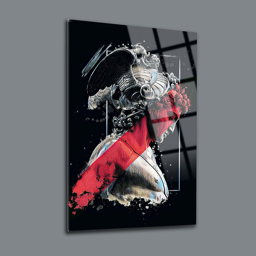 Apollon Cam Tablo with vibrant colors and intricate details, showcasing artistic design on tempered glass.