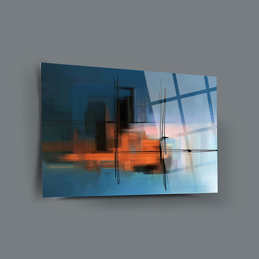 Boyadaki Çizgiler Cam Tablo, modern tasarım ve yüksek kaliteli 4mm temper cam ile üretilmiştir.
