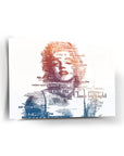 Marilyn Monroe glass wall art with vibrant typography and artistic design by SRD Concept.