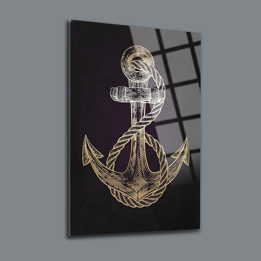 Şık tasarımlı çapa cam tablo, yüksek kaliteli temper cam ile üretilmiştir, modern dekorasyon için ideal.