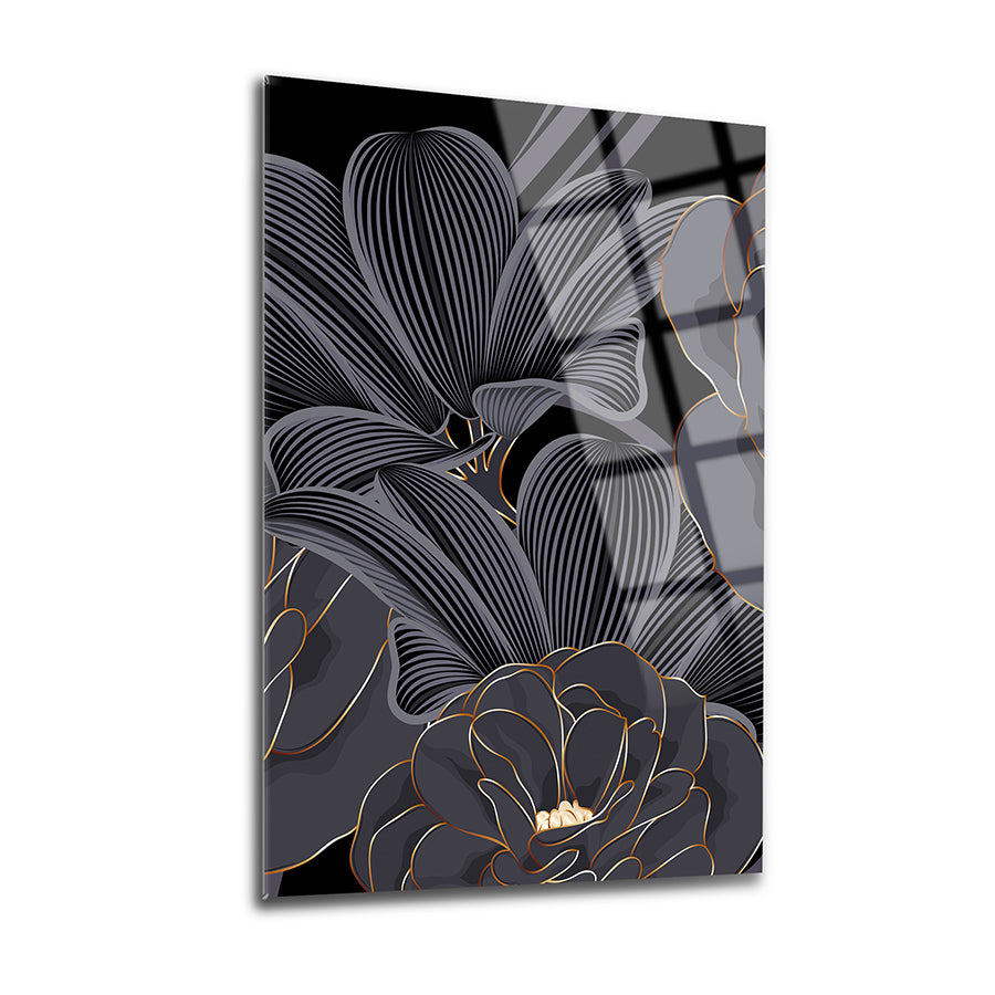 Bahçe Gülü 3'lü Set Cam Tablo, modern çiçek desenleriyle şık iç mekan dekorasyonu için özel tasarım.