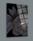 Gri Gül 3'lü Set Cam Tablo; modern tasarım, yüksek kaliteli UV baskı, dekoratif çiçek tasarımı.