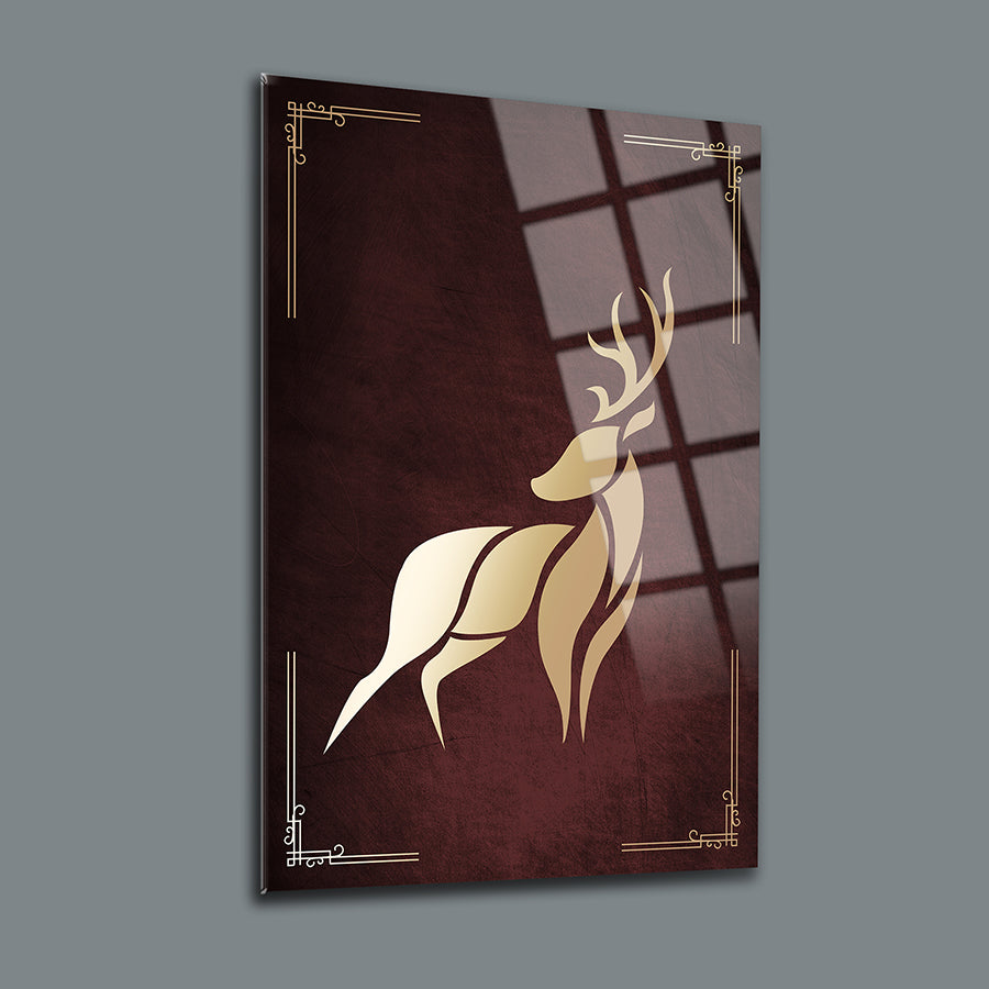 Alasığın Geyik 2'li Set Cam Tablo, şık geyik tasarımı ile modern dekorasyon için ideal.