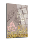 SRD Concept 3-Piece Leaf Design Glass Wall Art with Elegant UV Print and Durable Tempered Glass