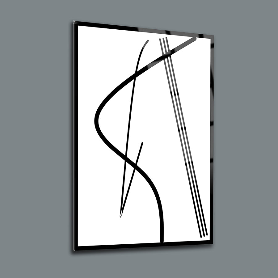 Soyut desenli cam tablo, modern iç mekan dekorasyonu için şık ve zarif bir seçenek.