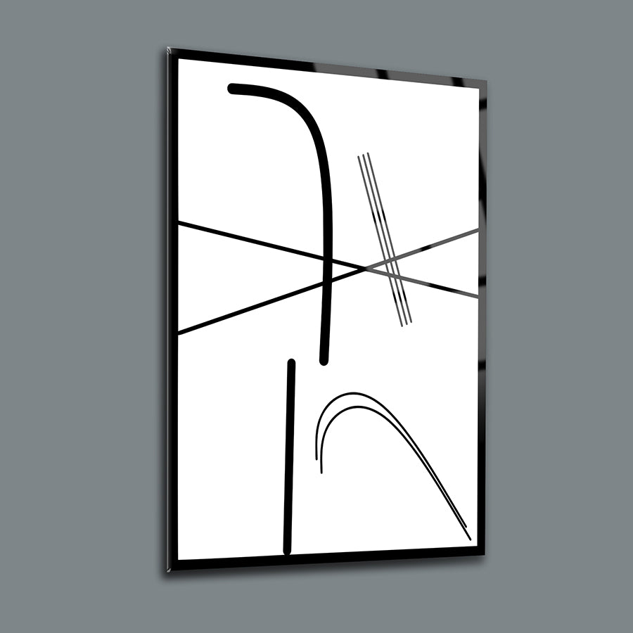 Soyut Desen-6 2'li set cam tablo, modern çizgilerle tasarlanmış, şık ve dayanıklı dekoratif sanat eseri.