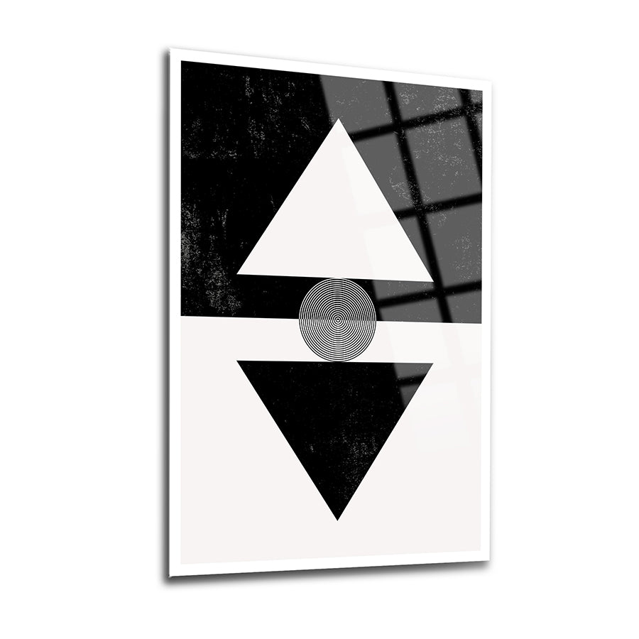 Geometrik desenli SRD Concept cam tablo, modern dekorasyon için şık 3'lü set. Dayanıklı UV baskı ile tasarlanmış.