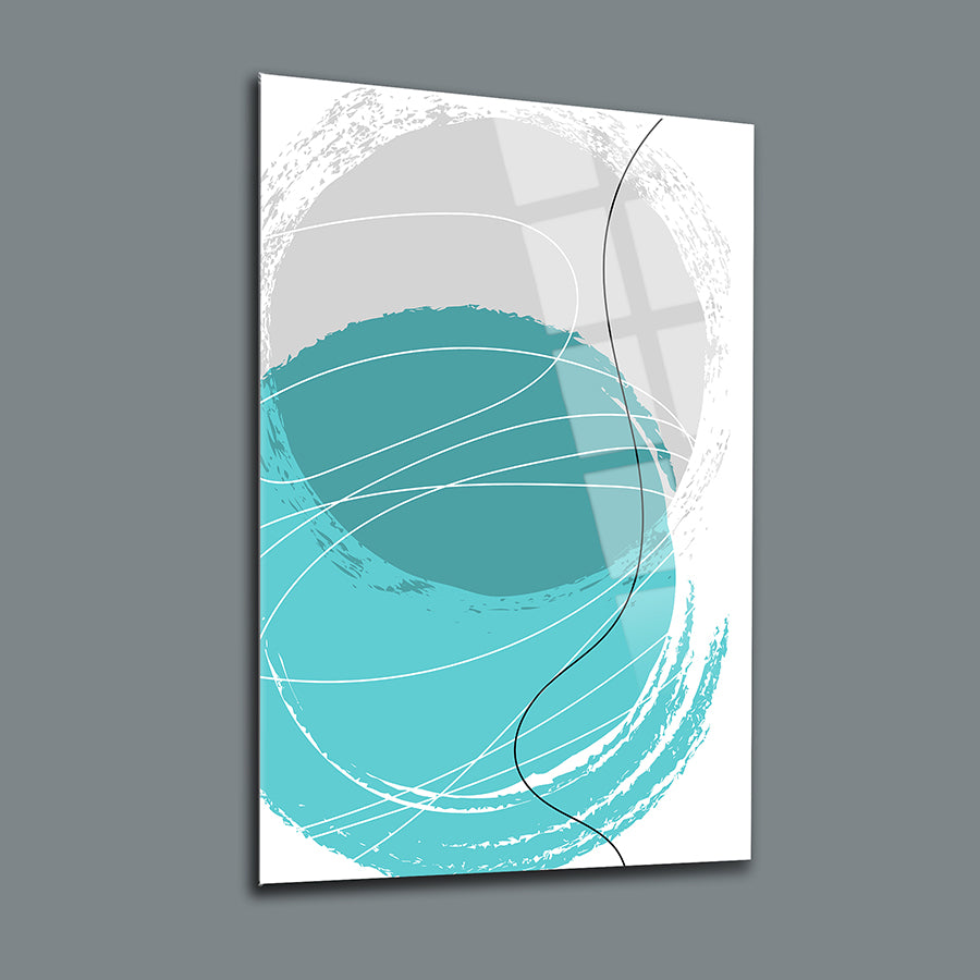 Kesişen Daireler 3'lü Set Cam Tablo, modern dekorasyon için şık cam tasarım, dayanıklı UV baskı ile.