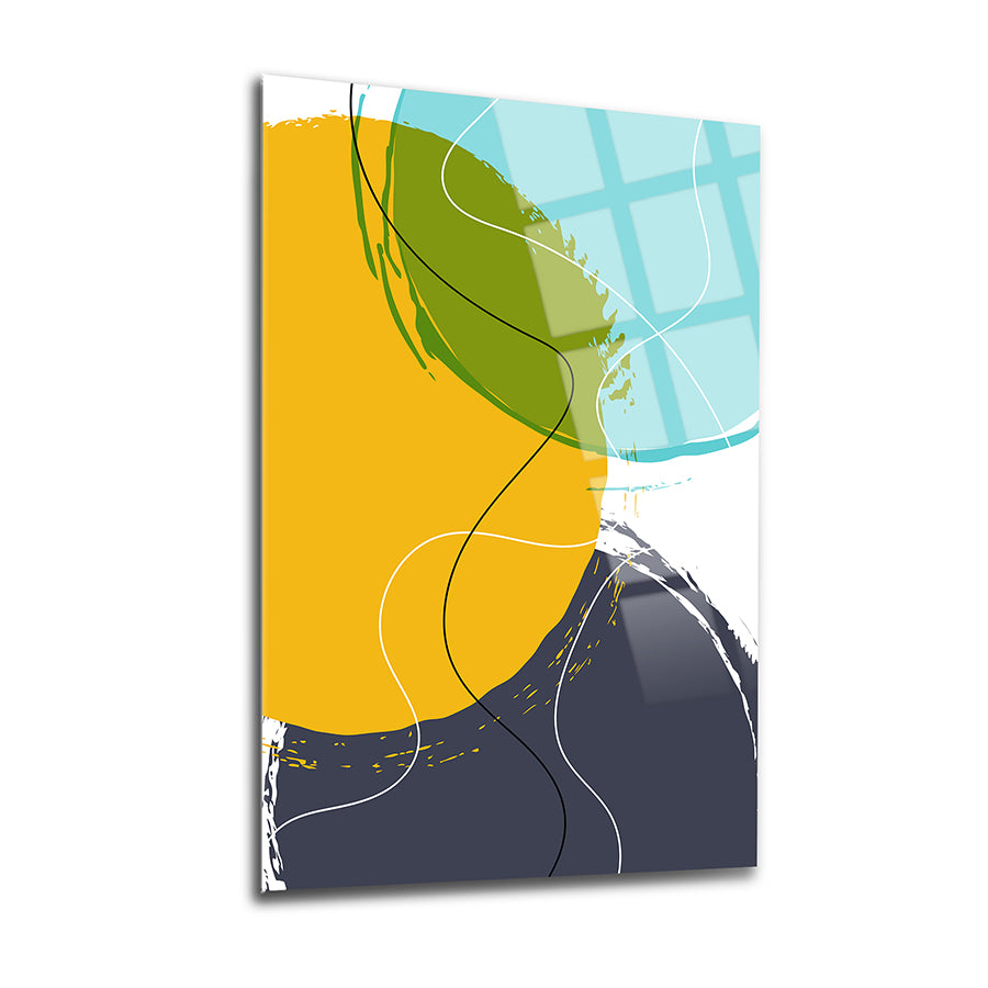 Kesişen Daireler 3'lü Set Cam Tablo, modern tasarım, yüksek kaliteli temperlenmiş cam, şık dekorasyon.