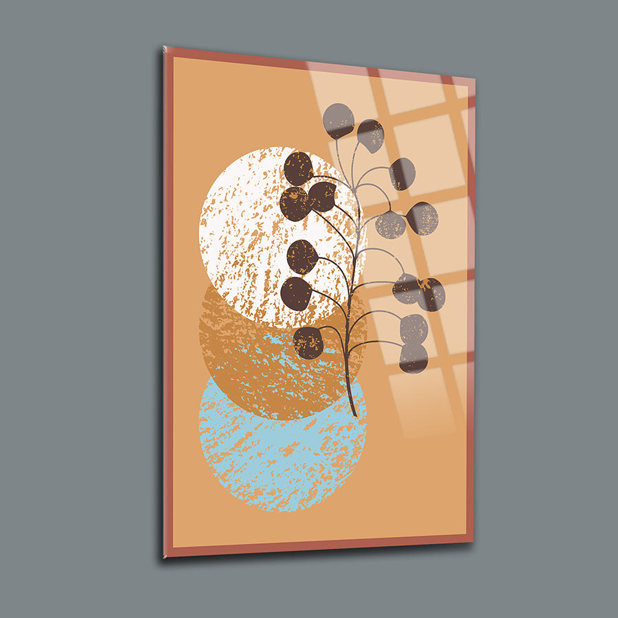 Eskiyen Yapraklar 3'lü Set Cam Tablo, ev dekorasyonu için modern ve şık tasarım.