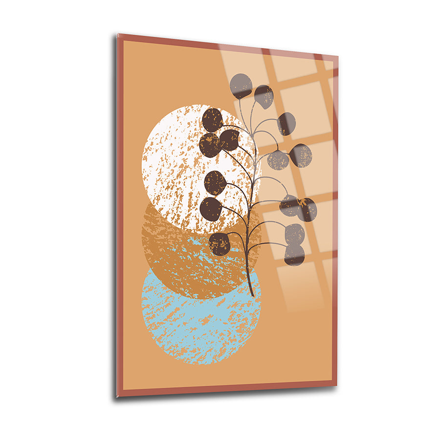 Eskiyen Yapraklar 3'lü Set Cam Tablo, modern sanat deseni, şık dekorasyon ve kaliteli UV baskı.