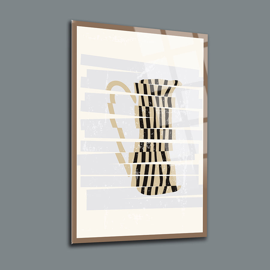 Parçalanmış Portreler 3'lü Set Cam Tablo, modern çizgilerle tasarlanmış dekoratif tablo.