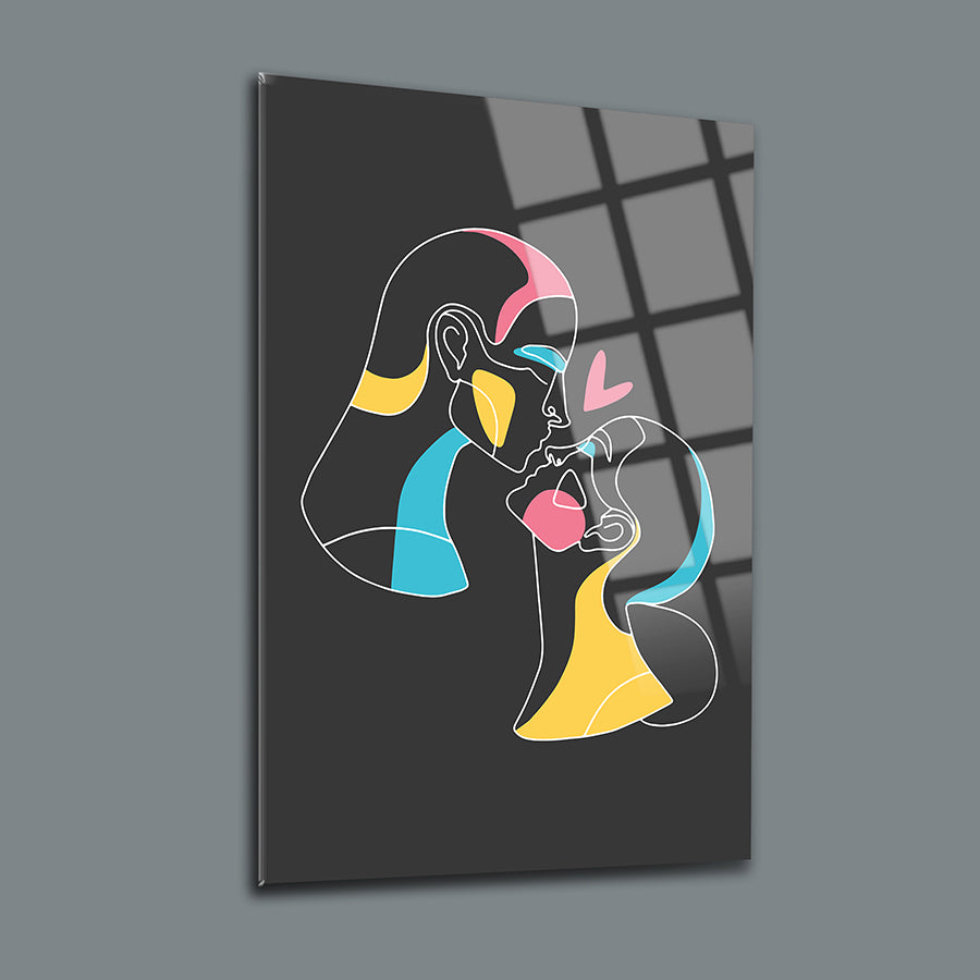 Bay Bayan-1 Cam Tablo: modern çizimlerle bezenmiş, duvara asılabilir, 4 mm kalınlığında kaliteli, kırılmaya dayanıklı.