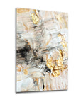 Abstract gold and marble design art print on glass, perfect for modern home decor or as a unique gift.
