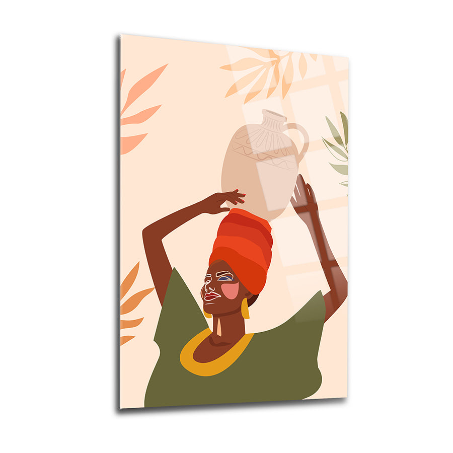 Afrikalı Kadın-3 3'lü Set Cam Tablo, şık ve kaliteli UV baskı ile tasarlanmış, doğal görünümde sanat eseri.