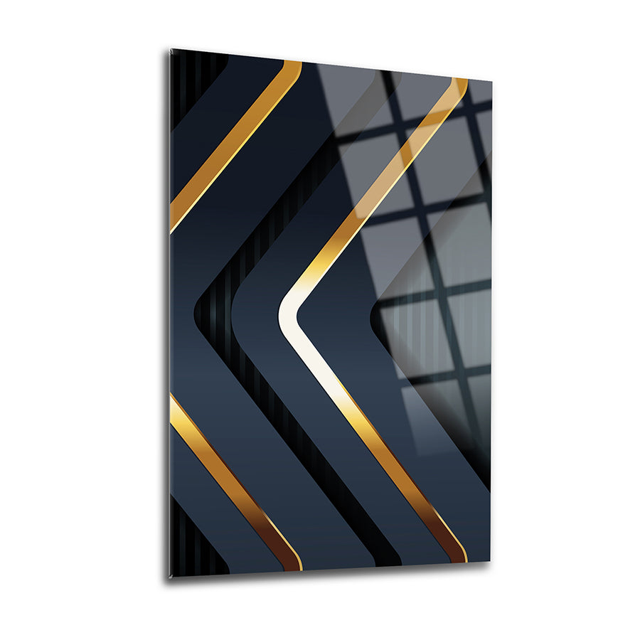 Altın Oklar 2'li Set Cam Tablo, modern tasarım, 4 mm kalınlığında yüksek kaliteli temperli cam.