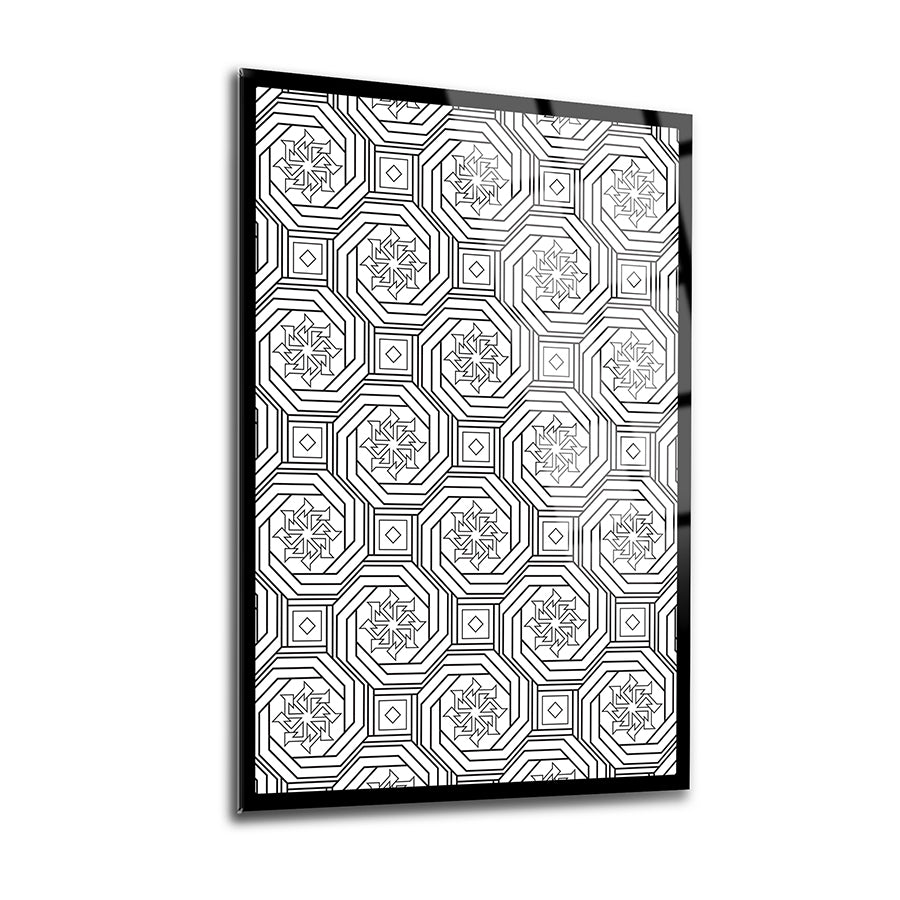 Geometrik Desen-13 3'lü Set Cam Tablo, şık ve modern tasarıma sahip, 4 mm kalınlığında yüksek kaliteli camdan yapılmıştır.