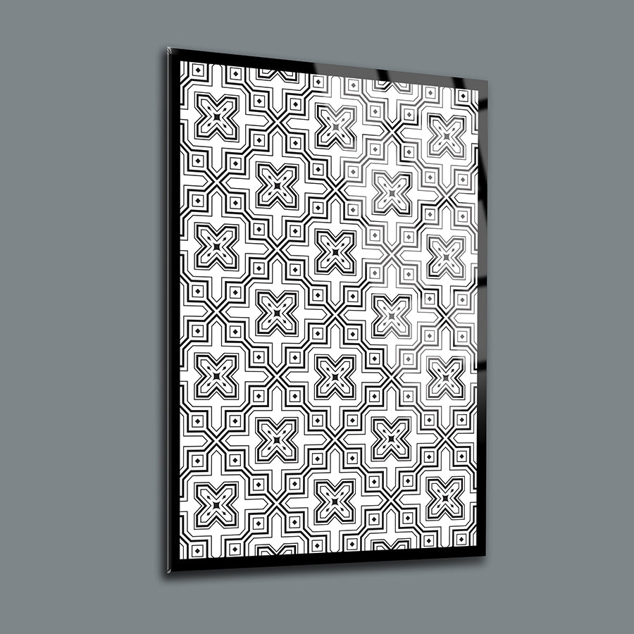 Geometrik desenli SRD Concept 3'lü set cam tablo, modern iç mekan dekorasyonu için şık bir seçenek.