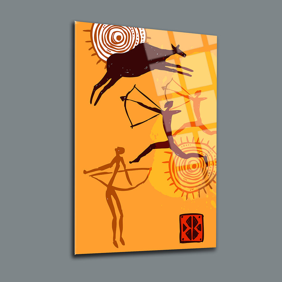 Afrika Hayatı 3'lü Set Cam Tablo, özgün UV baskı ile tasarlanmış modern sanat eseri.