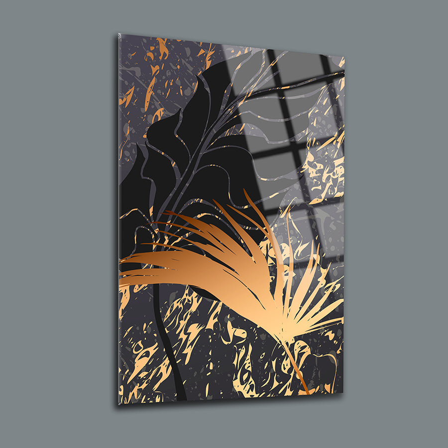 Kahve Yapraklar 3'lü Set Cam Tablo, modern tasarım, UV baskı, yüksek kaliteli temper cam, şık dekorasyon.