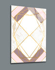 Geometrik desenli SRD Concept 3'lü set cam tablo, şık ve modern iç mekan dekorasyonu.