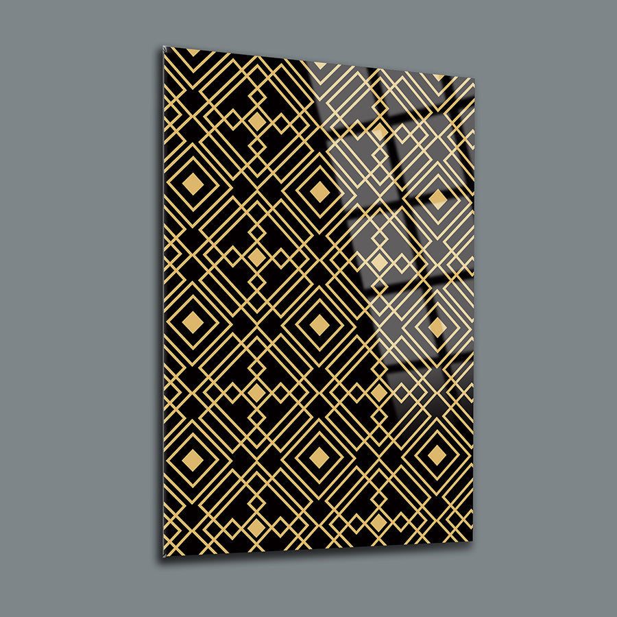 Srd concept Geometric Pattern-6 Set of 3 Glass Painting