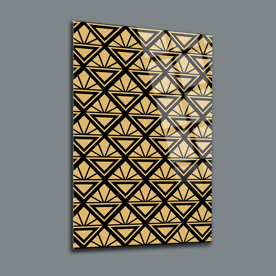 Srd concept Geometric Pattern-6 Set of 3 Glass Painting