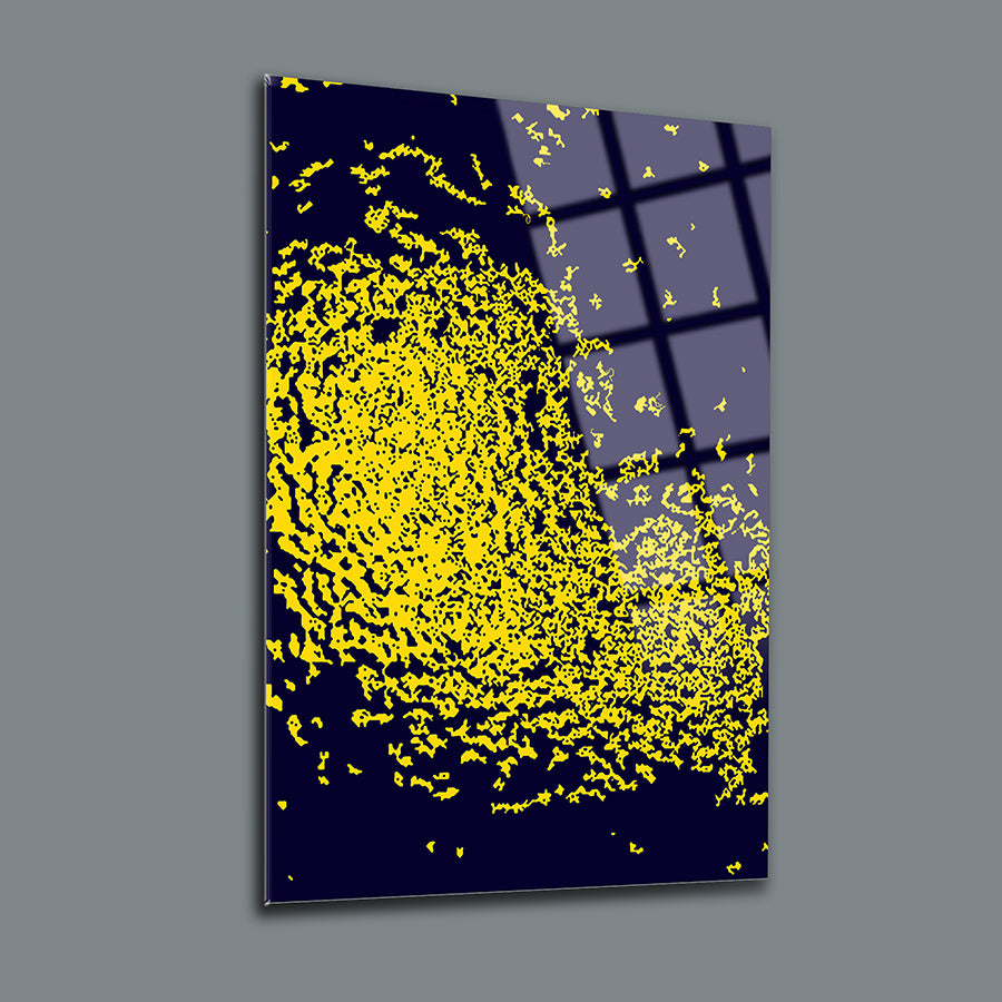 Sarı Damlalar 3'lü Set Cam Tablo, modern tasarım, yüksek kaliteli temperli cam, dekoratif duvar sanatı.