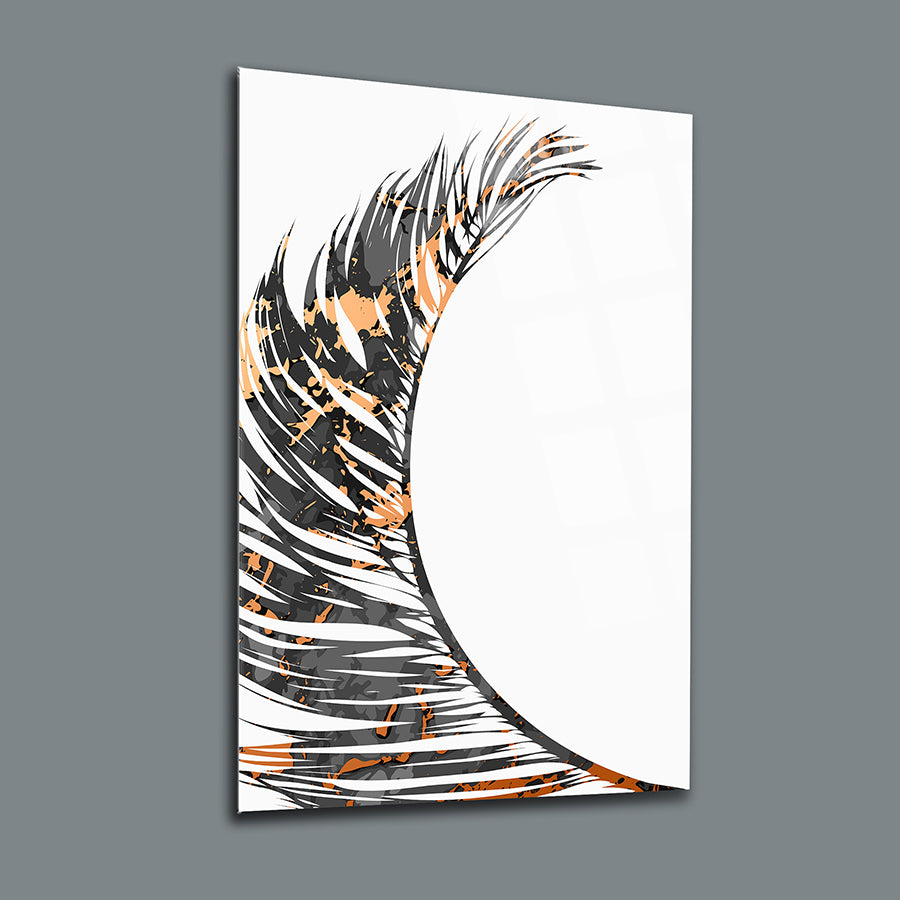 Gri Yapraklar 2'li Set Cam Tablo, modern tasarım, şık dekoratif unsur, UV baskı ile yüksek kalite, dayanıklı cam.