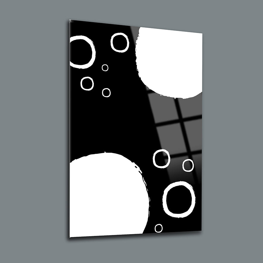 Soyut Desen-1 3'lü set cam tablo; modern siyah-beyaz tasarım, yüksek kaliteli temperli cam, şık ve dayanıklı.