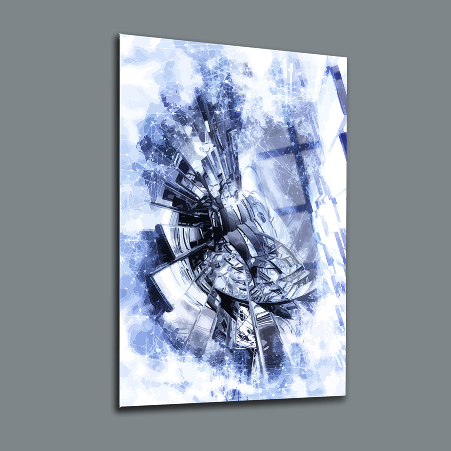 Soyut Desen-3 3'lü Set Cam Tablo, şık ve modern tasarım, yüksek kaliteli UV baskı, cam dekor parçası.